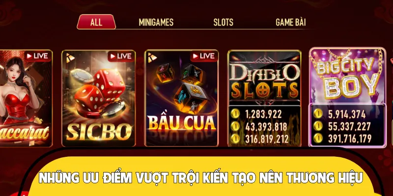Các ưu điểm nổi bật tạo nên sự ấn tượng của thương hiệu giải trí